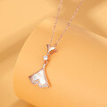 wholesale Pure Silver Small Niche Design Japanese Korean White Shell Dress Necklace Women Light Luxury Ins Style Collarbone Chain Pendant Wholesale-0-0