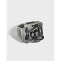 wholesale S925 Sterling Silver Vintage Distressed Hollow-Out Textured Open Adjustable Ring for Women, Korean Version INS Indie Minimalist Style-0-0