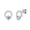 S925 Sterling Silver D-color Moissanite Bow Earrings-0-36