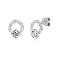 S925 Sterling Silver D-color Moissanite Bow Earrings-T-style [Clearance Sale with Free Shipping] K Silver  925 Silver