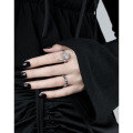wholesale S925 Sterling Silver Minimalist Geometric Irregular Wave Design Statement Ring for Women-0-2