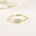 wholesale S925 Sterling Silver Korean Geometric Golden Dawn Series Ring with Moissanite, Exquisite Business Band-0-0