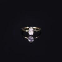 wholesale 18k gold simple lab-grown diamond ring bezel-set with 08ct oval shape, available in 9k/10k/14k gold, genuine diamond, platinum empty setting-9K Gold Ring with Cultured Diamonds  US Size 6 (Domestic Size 13)