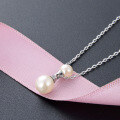 wholesale S925 silver minimalist and fashionable Japanese-Korean-style pearl clavicle chain with elegant cultured pearl pendant for women wholesale-0-2