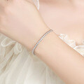 925 Silver Moissanite Heart Bracelet, Women's Minimalist Design, Delicate Luxury Trendy Accessory-0-2