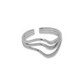 wholesale S925 sterling silver 660 Korean version ins niche design minimalist versatile wavy line textured open ring for women-0-5