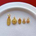 wholesale Gold-plated 925 Ancient Silver Vajra, Rain-Repelling Ear, Peace Gourd, Fu Character, Heart Pendant, DIY Drip Drop Pendant-0-1