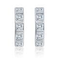 wholesale S925 silver gold-plated 25mm princess cut moissanite unisex couple earrings for cross-border wholesale-0-3