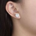 wholesale S925 Silver Hypoallergenic Plated 18k White Gold Two-Way Wear Double Heart Full Moissanite Earrings-0-3