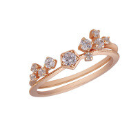 wholesale 925 Sterling Silver New Korean & Japanese Style Versatile OL Ring Set for Women, Can Be Worn Singly or Stacked Wholesale-Yellow 1# Mido No. 6