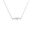 wholesale 925 Sterling Silver Heartbeat Minimalist Niche Design Light Luxury Collarbone Necklace, Versatile High-End Feel Gift for Girlfriend-0-4