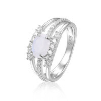 wholesale S925 sterling silver plated with 18k gold, small designer Sleeping Beauty turquoise ring with topaz, cross-border-Natural Sleeping Beauty Turquoise Ring  US Size 9 (Domestic Size 20)