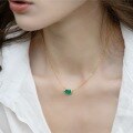 wholesale 925 silver plated with 10K gold Japanese cute-style malachite cat pendant geometric cat head necklace for women wholesale-0-1