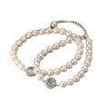 wholesale S925 sterling silver round diamond sea blue topaz Swarovski pearl bracelet, niche French-style luxury women's accessory S6826-0-4