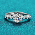 Titanium Silver Moissanite Ring, Japanese-Inspired Minimalist Luxury Design, Wholesale Supplier-0-0