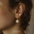 wholesale 925 Sterling Silver Snowflake Zircon Earrings for Women, Minimalist and Versatile-0-0