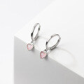 wholesale S925 Sterling Silver Heart-shaped Synthetic Ear Clasp for Women, Korean-style Simple and Sweet Heart Earrings M02492-0-2