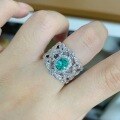 wholesale S925 Sterling Silver 1ct Paraiba Lace Ring with Mesh Italian Craftsmanship Wholesale for Women-0-2