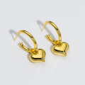 wholesale S925 Sterling Silver Summer Short Minimalist Heart Stud Earrings Korean Simple Style Polished Heart-shaped Female Earrings G9962-0-0