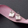 wholesale S925 Sterling Silver Inlaid Romantic Starry Sky Amethyst Stone Stud Earrings for Women, Korean Style Simple and Fashionable Sweet Ear Jewelry Wholesale-0-1