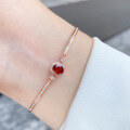 wholesale S925 Sterling Silver Red Elk Full Pavé Open Bangle, Light Luxury Niche Exquisite Versatile Solid Women's Trendy Bracelet-0-1