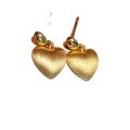 wholesale S925 Sterling Silver Plated in Gold, Red Elk Pull Wire Heart Matte Finish High-end Stud Earrings, Exquisite and Elegant Earrings for Women-0-4