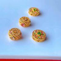 wholesale S925 silver gold-plated enamel filigree accessories DIY bracelet necklace jewelry set with topaz-2# one