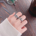 wholesale S925 Sterling Silver Wide Braided/Star Wide Surface Retro Antique Thai Silver Ring Hip Hop Punk-0-1