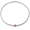 Sterling Silver 4-Carat Fancy Pear Moissanite All-Diamond Necklace-0-3