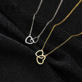 wholesale S925 Sterling Silver Korean Style Simple Hollow-Out Heart Polished Heart-Clasp Lady Collarbone Necklace D8051-0-2