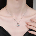S925 Sterling Silver Moissanite Heart Pendant for Women-0-2