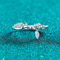 S925 Sterling Silver Full Moissanite Ring, Women's Minimalist Luxury Gift-0-4