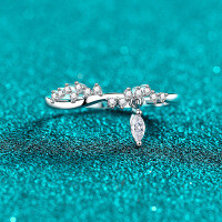 S925 Sterling Silver Full Moissanite Ring, Women's Minimalist Luxury Gift.-21.2 points, all of Mozambique  No. 9