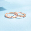 wholesale Rose Gold Plated S925 Sterling Silver Moissanite Ring Couple Bands for Men and Women-0-2