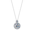 Sterling Silver Moissanite Necklace, Hypoallergenic Women's Jewelry-0-3
