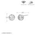wholesale 925 Sterling Silver Minimalist Round Zircon Stud Earrings For Women-0-11