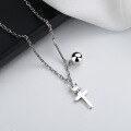 wholesale S925 Sterling Silver Retro Creative Crown Cross Necklace Trendy Fashion Minimalist Design Sense Choker for Women-0-3