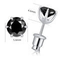wholesale S925 Sterling Silver Moissanite Hip Hop Black Earrings 1 Carat Classic Six-Prong Stud Wholesale-0-5