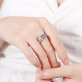 wholesale Pt950 plated S925 silver queen star ring set with D color moissanite for wholesale-0-3