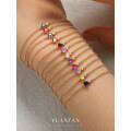 wholesale S925 Sterling Silver with Colorful Zircon Inlaid Bracelet for Women,。-0-0