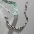 wholesale S925 Sterling Silver Korean Version Ins Niche Design Retro Vintage Side Chain Textured Bracelet for Women-0-1