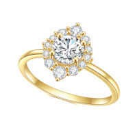 wholesale 14k Gold Plated, S925 Sterling Silver Inlaid with 5A Zircon Gemstone Ring, Fashionable and Luxurious Elegance-S925 silver + white zirconium  US size 9