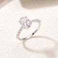 wholesale White Gold S925 Oval Moissanite Ring with Full Circle Small Stone Setting, Best-Selling Women's Ring on Independent Websites-0-1