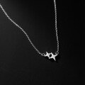 wholesale S925 Sterling Silver Summer Inlaid Diamond Four-Point Star Necklace, Korean Style Women's Simple Collarbone Chain D8522-0-3