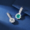 wholesale S925 sterling silver new emerald ice-cut gemstone earrings for women wholesale factory-0-2