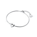 wholesale S925 Silver Summer Minimalist Heart Bracelet Temperament Korean Style Bent Tube Bangle Heart-shaped Chain S5120-0-4