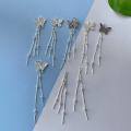 wholesale S925 silver butterfly bead tassel pendant DIY crystal bracelet necklace string braided cord silver jewelry accessories drop-0-1