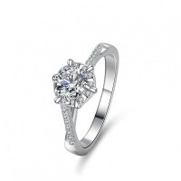 S925 Silver New Moissanite Ring Women's Twisted Snowflake Design-0.5 carats (set with zircon)  17 yards