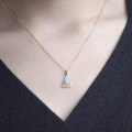 wholesale [925 Silver Gold Plated] Retro Luxury Natural Larimar Pendant with Exquisite Zircon, Aget* Same Style Women's Necklace Wholesale-0-1