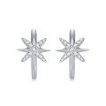 925 Sterling Silver Hexagram Moissanite Cluster Stud Earrings-0-3